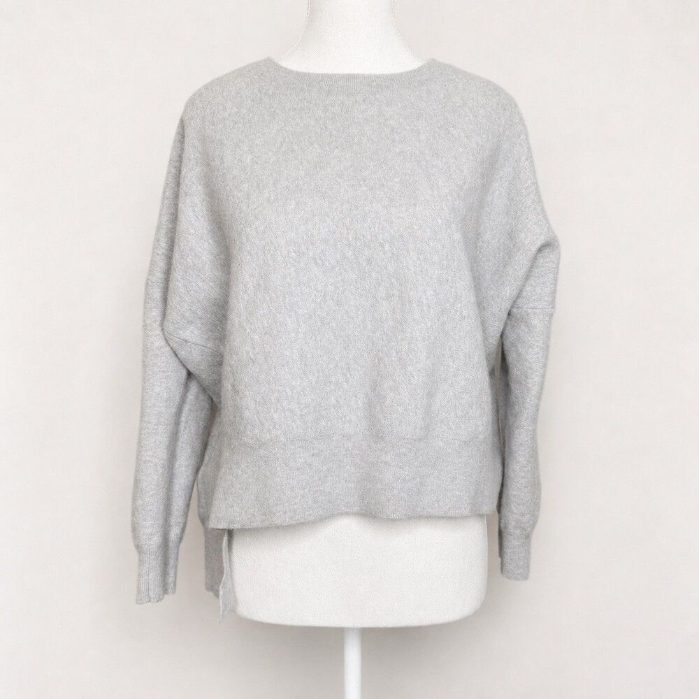Vince Wool Angora Sweater Womens Small Gray Oversized Boxy Asymmetrical